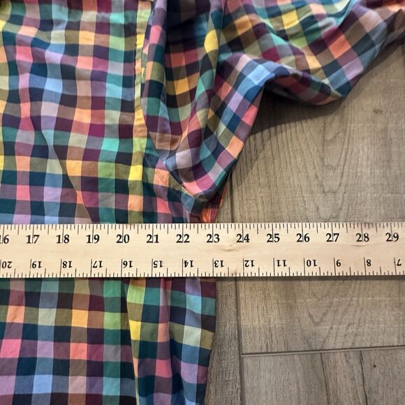 Bugatchi Uomo Shirt Mens Large Plaid Check Flip Cuff Button Down Long Sleeve - Picture 2 of 9